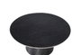 GINER Y COLOMER Table basse ronde en aluminium, finition gris foncé effet martelé avec bordure argentée